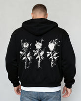 Big & Tall Men's Abstract Rose-Print Cardigan Hoodie